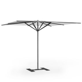 Parasol de terrasse complet Privilège Blanc grisé 300 x 300 Armature Noir