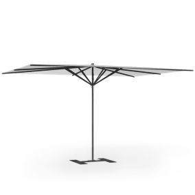 Parasol de terrasse complet Privilège Blanc grisé  400 x 300 Armature Noir