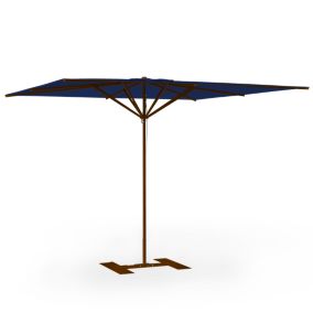Parasol de terrasse complet Privilège Bleu foncé 300 x 300 Armature Marron