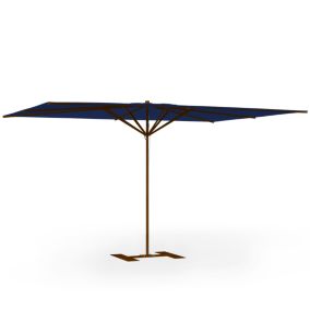 Parasol de terrasse complet Privilège Bleu foncé 400 x 300 Armature Marron