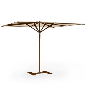 Parasol de terrasse complet Privilège Grège 300 x 300 Armature Marron