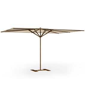 Parasol de terrasse complet Privilège Grège 400 x 300 Armature Marron