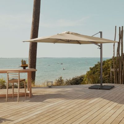 Parasol déporté anti-vent Belveo L.3 x l.3m beige