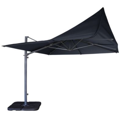 Parasol déporté anti-vent Belveo L.3 x l.3m gris