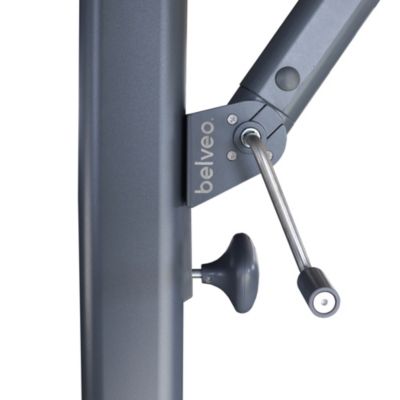 Parasol déporté anti-vent Belveo L.3 x l.3m gris