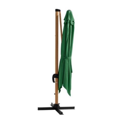 Parasol Déporté Carré 3x3m Effet Bois Vert Cactus