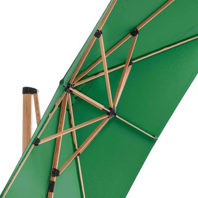 Parasol Déporté Carré 3x3m Effet Bois Vert Cactus
