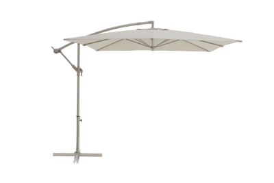 Parasol déporté carré couleur sable inclinable Cabruna 2,5 x 2,5 m