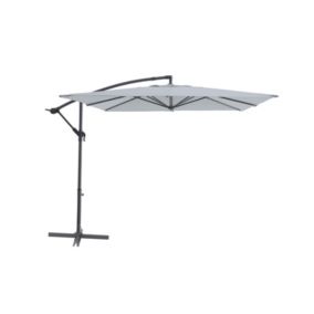 Parasol déporté carré inclinable Cabruna 2,5 x 2,5 m couleur gris