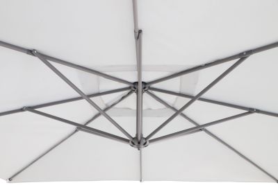 Parasol déporté carré inclinable Cabruna 2,5 x 2,5 m couleur gris