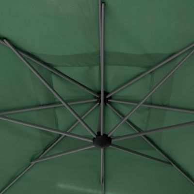 Parasol déporté carré Manoa vert olive D2,5x2,5m en acier Hespéride