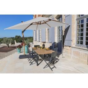 Parasol déporté cubic 3X3M coloris blanc Proloisirs
