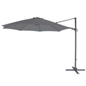 Parasol déporté GoodHome Mallorca gris ø350 cm