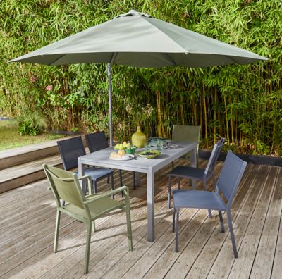 Parasol déporté GoodHome Mallorca kaki ø350 cm
