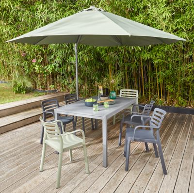 Parasol déporté GoodHome Mallorca kaki ø350 cm