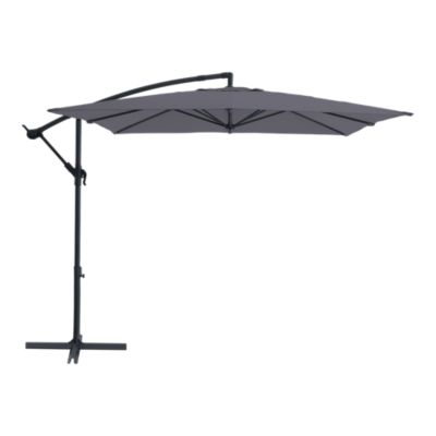Parasol déporté inclinable carré ouverture manivelle anthracite 2,5 x 2,5 m GoodHome Calamian