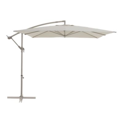 Parasol déporté inclinable carré ouverture manivelle beige moonbeam 2,5 x 2,5 m GoodHome Calamian