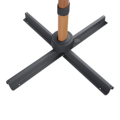 Parasol déporté inclinable carré ouverture manivelle moonbeam effet bois 3 x 3m GoodHome Corby