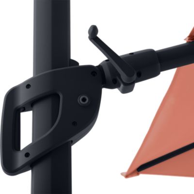 Parasol déporté inclinable carré ouverture manivelle orange 3 x 3m GoodHome Corby
