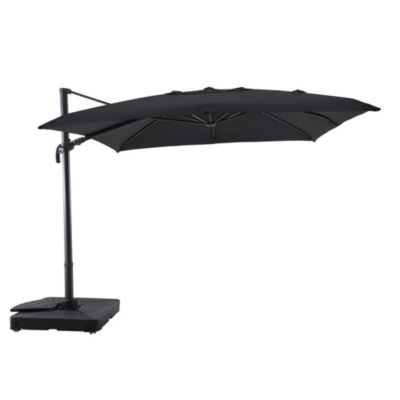 Parasol déporté inclinable carré ouverture manivelle toile anthracite Adapto l.3 x 3 m H.1,80 - 2,25 m