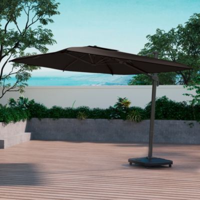 Parasol déporté inclinable carré ouverture manivelle toile anthracite Adapto l.3 x 3 m H.1,80 - 2,25 m