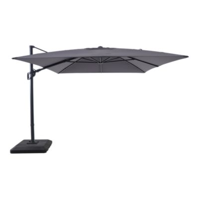Parasol déporté inclinable rectangle ouverture manivelle anthracite 3 x 4m GoodHome Corby