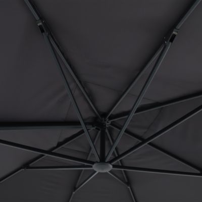 Parasol déporté inclinable rectangle ouverture manivelle anthracite 3 x 4m GoodHome Corby