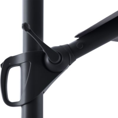 Parasol déporté inclinable rond ouverture manivelle anthracite 3,5m GoodHome Brindisi