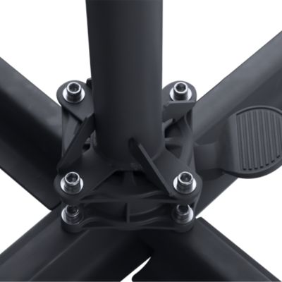 Parasol déporté inclinable rond ouverture manivelle anthracite 3,5m GoodHome Brindisi