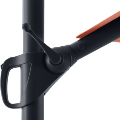 Parasol déporté inclinable rond ouverture manivelle orange 3,5m GoodHome Brindisi