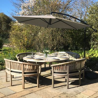 Parasol deporte mat en fer rond 300 x 300 toile en polyester