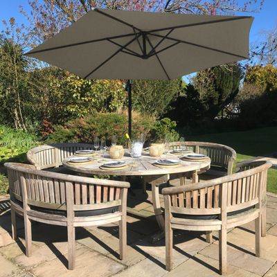 Parasol deporte mat en fer rond 300 x 300 toile en polyester
