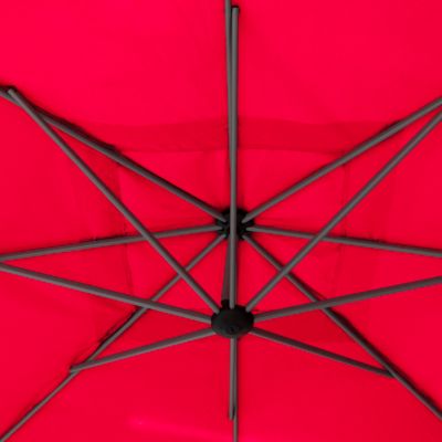 Parasol déporté rond Manoa grenade 2.5X2.5m Hespéride