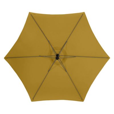 Parasol déporté rond Manoa Moutarde et graphite 3m en aluminium traité époxy Hespéride