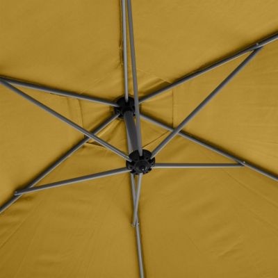 Parasol déporté rond Manoa Moutarde et graphite 3m en aluminium traité époxy Hespéride