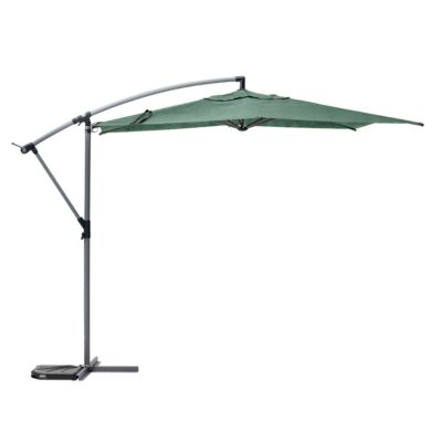 Parasol déporté rond Manoa olive et graphite 3m en aluminium traité époxy Hespéride