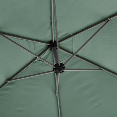 Parasol déporté rond Manoa olive et graphite 3m en aluminium traité époxy Hespéride