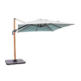 Parasol déporté Sevilla aluminium bois 2,5 x 2,5 m DCB Garden