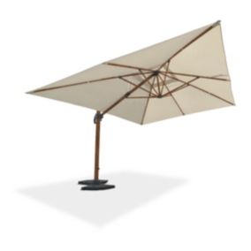 Parasol déporté Sevilla aluminium bois 4 x 3 m DCB Garden