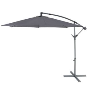 Parasol déporté sur pied Malta gris ø 300 cm