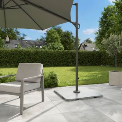 Parasol déporté sur pied Malta gris ø 300 cm