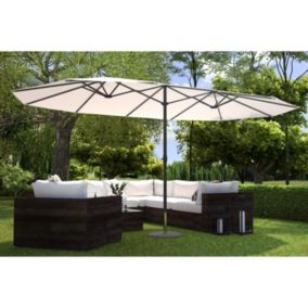 Parasol double 2,7 x 4,6m écru VENICE degrés Parasol double 2,7 x 4,6m écru VENICE