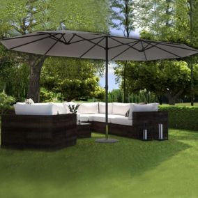 Parasol double 2,7 x 4,6m gris VENICE degrés Parasol double 2,7 x 4,6m gris VENICE