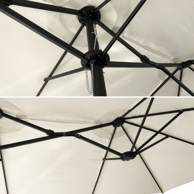 Parasol double 2,7x4,6m LINAI beige - Happy Garden