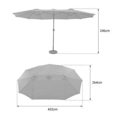 Parasol double 2,7x4,6m LINAI beige - Happy Garden