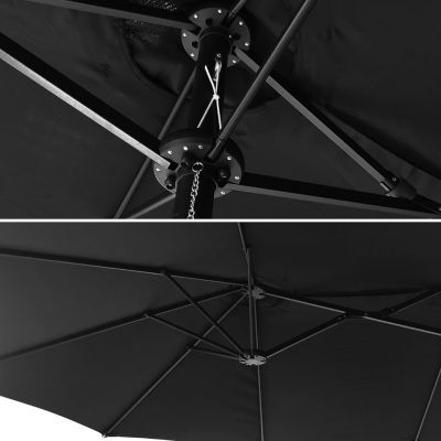 Parasol double 2,7x4,6m LINAI noir - Happy Garden