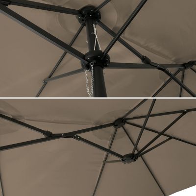 Parasol double 2,7x4,6m LINAI taupe - Happy Garden