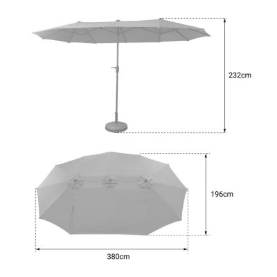 Parasol double 2x4m LINAI beige - Happy Garden