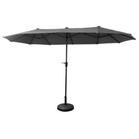 Parasol double 2x4m LINAI gris - HAPPY GARDEN
