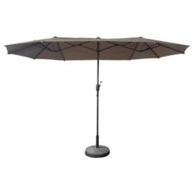 Parasol double 2x4m LINAI taupe - HAPPY GARDEN